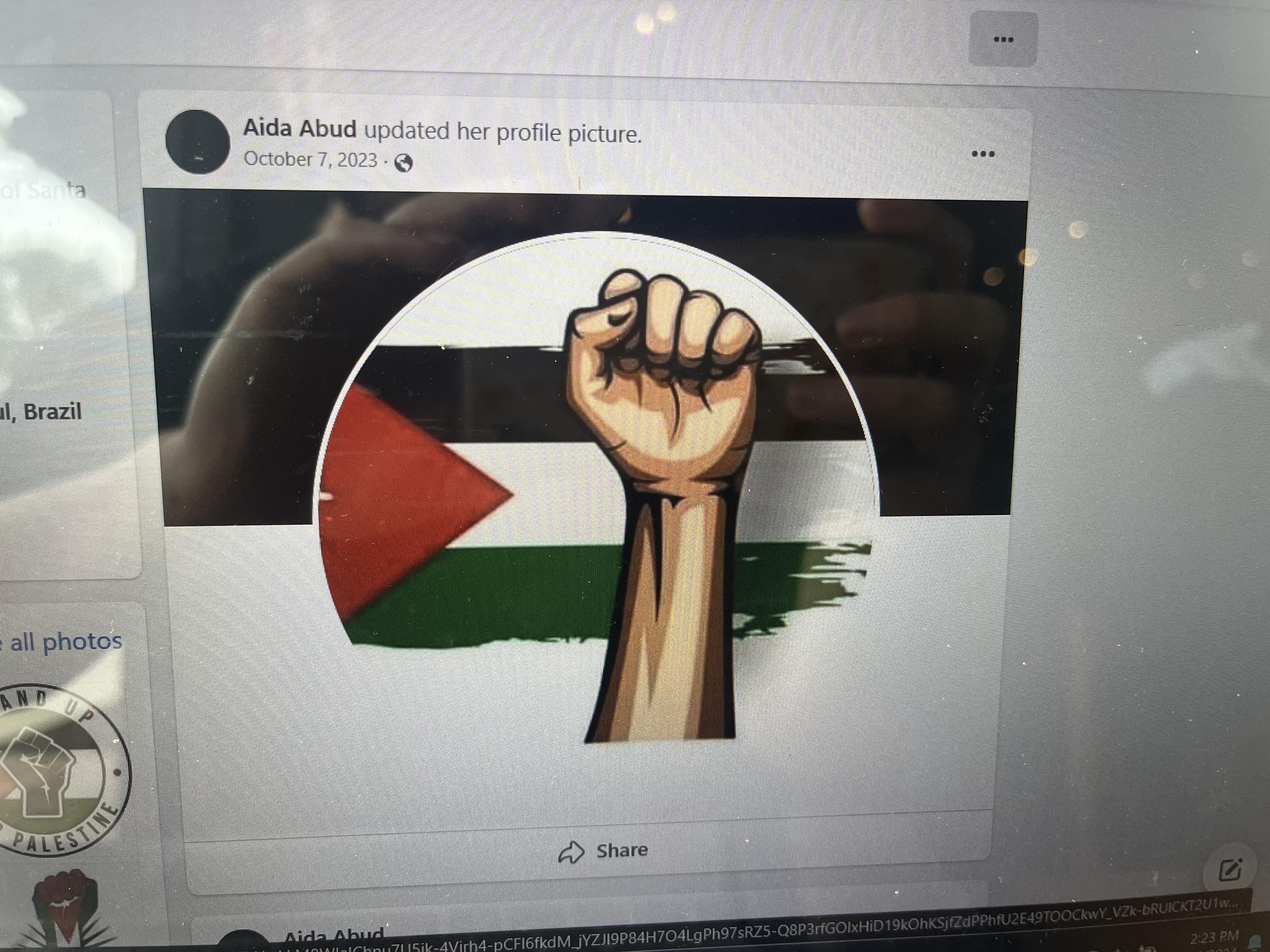 Facebook post made by Seif Asi’s next-of-kin demonstrating support for killing Jews